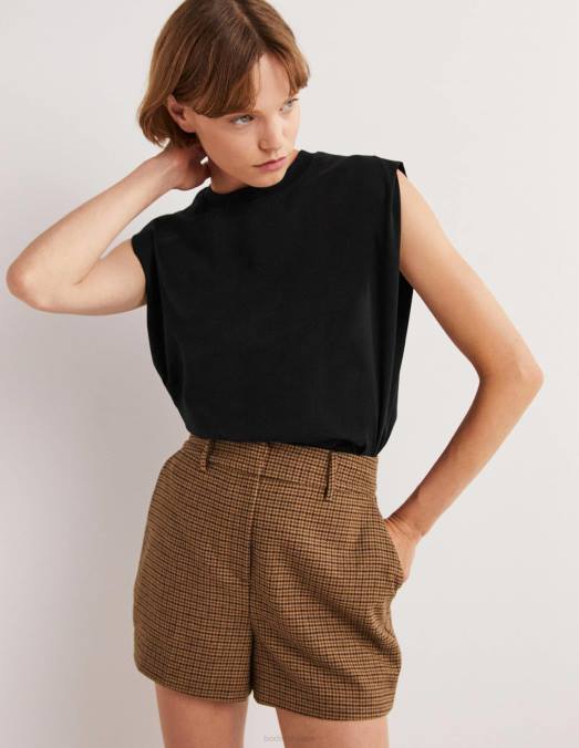 Boden vêtements noir femmes top sans manches en coton parfait LB2X137