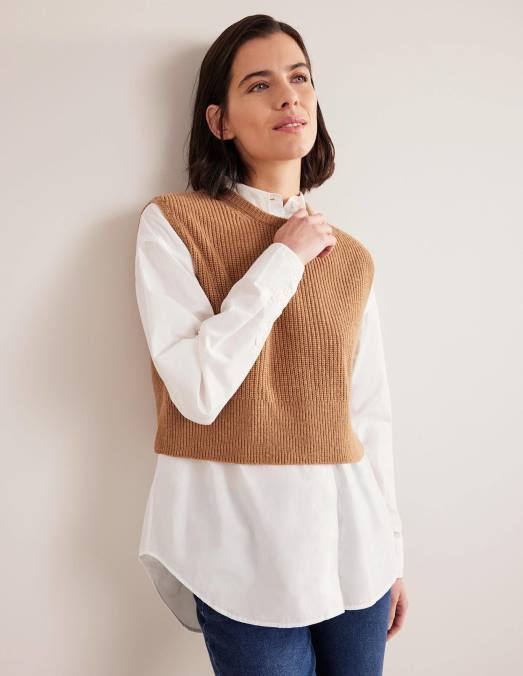 Boden vêtements ours en peluche femmes débardeur côtelé raccourci LB2X1646