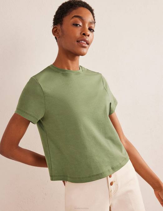 Boden vêtements épicéa femmes t-shirt court en coton parfait LB2X1973