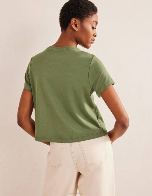 Boden vêtements épicéa femmes t-shirt court en coton parfait LB2X1973