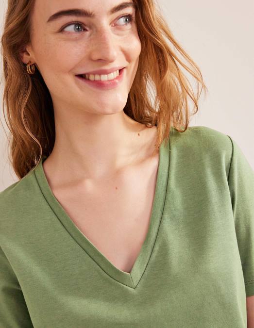Boden vêtements épicéa femmes t-shirt parfait à col en V LB2X2007