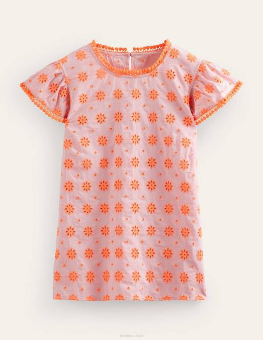 Boden vêtements punch à la pastèque femmes haut à pompons brodés LB2X1800