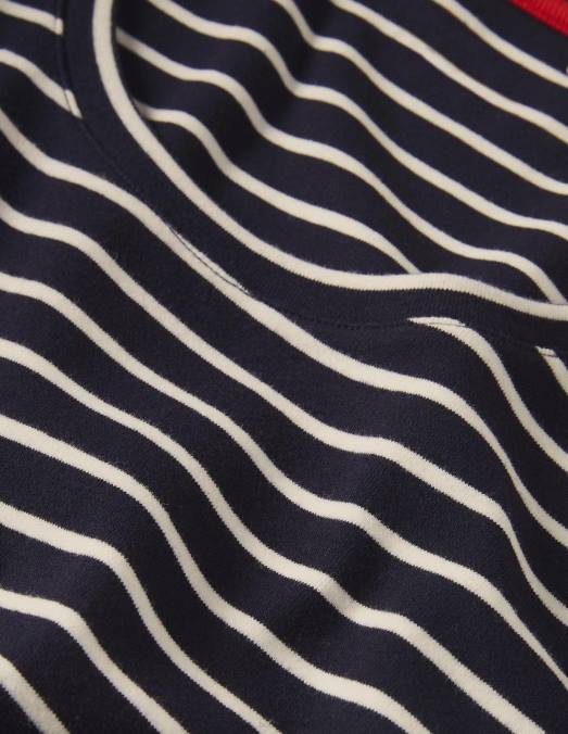 Boden vêtements rayure bleu marine/ivoire femmes gilet essentiel LB2X1628