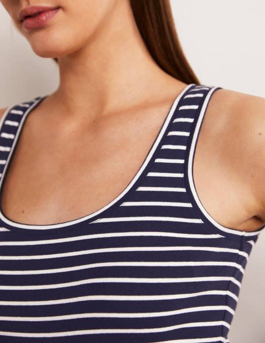 Boden vêtements rayure bleu marine/ivoire femmes gilet essentiel LB2X1628