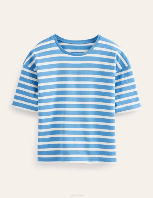 Boden vêtements rayure bleu marine/ivoire femmes t-shirt marinière épais LB2X1558