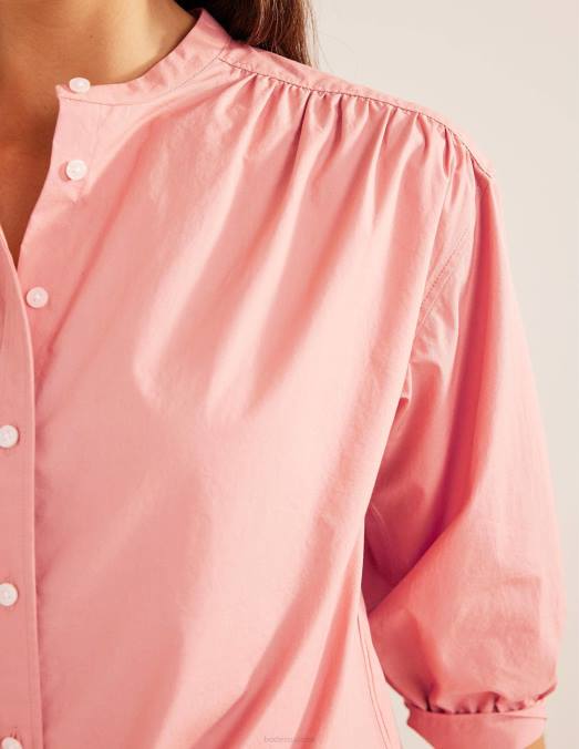 Boden vêtements rose femmes chemise décontractée en popeline LB2X592
