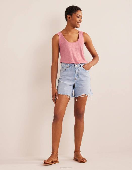 Boden vêtements rose femmes débardeur en lin à encolure dégagée LB2X1725