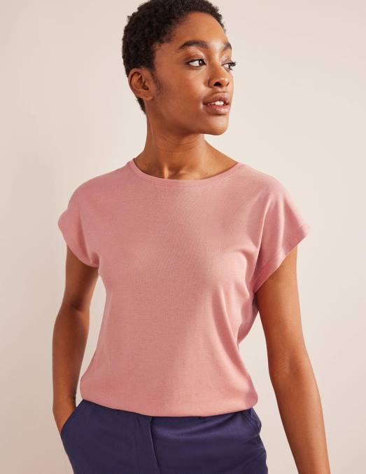 Boden vêtements rose femmes haut sans manches doux au toucher LB2X1998