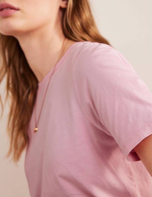 Boden vêtements rose femmes t-shirt ras du cou teint végétal LB2X1411