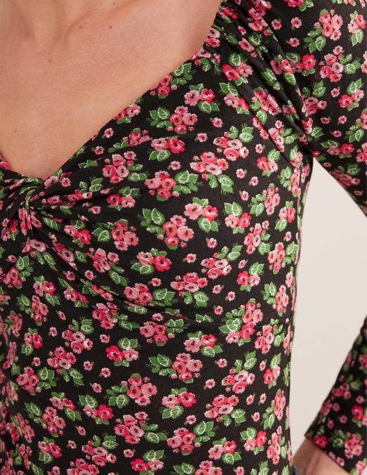 Boden vêtements rose noire et diamant femmes haut en jersey chérie LB2X1917