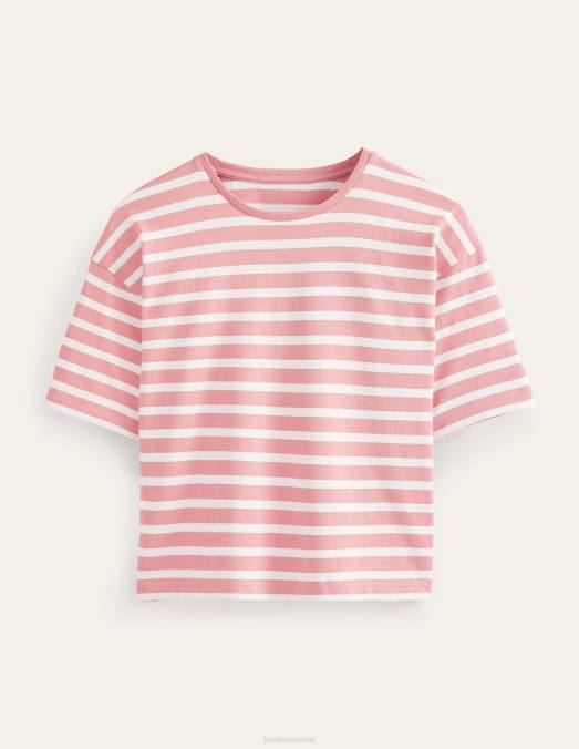 Boden vêtements rose rose/rayure ivoire femmes t-shirt marinière épais LB2X1854