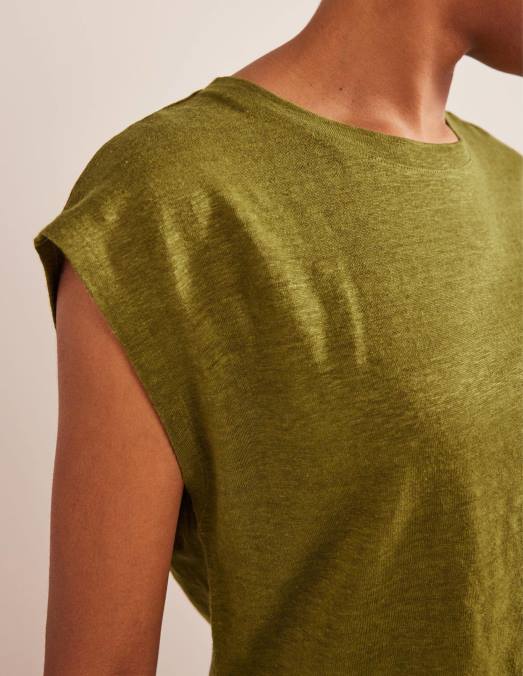 Boden vêtements roseau de rivière femmes t-shirt en lin à col rond LB2X1987