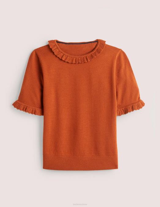 Boden vêtements rouiller femmes t-shirt en laine mérinos LB2X2122