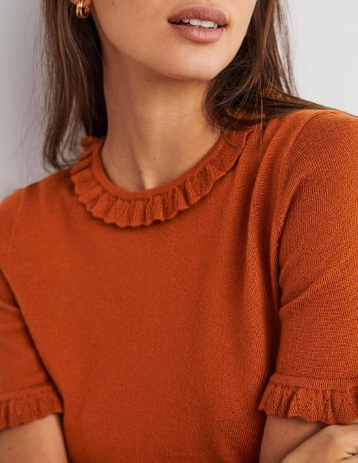 Boden vêtements rouiller femmes t-shirt en laine mérinos LB2X2122