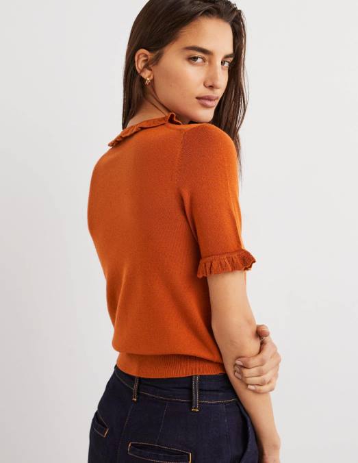 Boden vêtements rouiller femmes t-shirt en laine mérinos LB2X2122