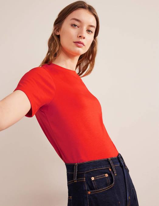 Boden vêtements tarte aux fraises femmes t-shirt en coton parfait LB2X1851