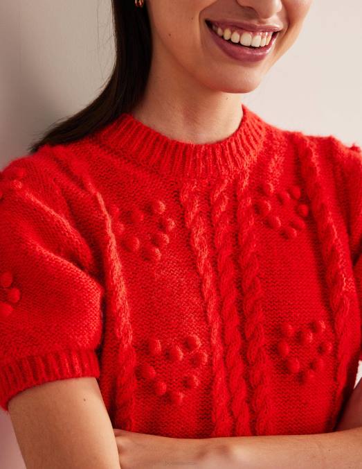 Boden vêtements tarte aux fraises rouge femmes haut moelleux pour la Saint-Valentin LB2X2057