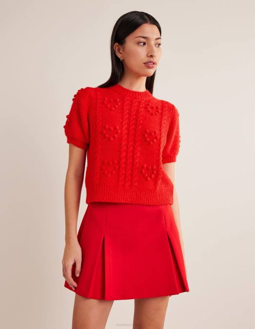 Boden vêtements tarte aux fraises rouge femmes haut moelleux pour la Saint-Valentin LB2X2057