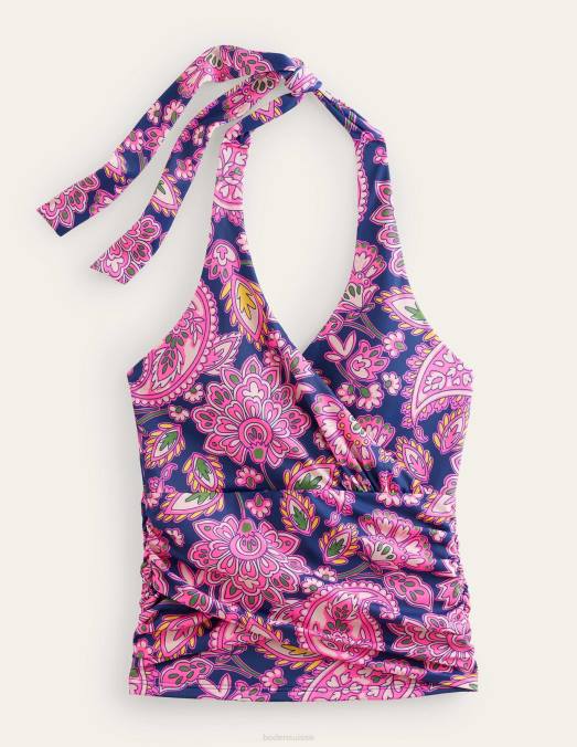 Boden vêtements terrasse bleu marine et cachemire femmes levanzo - haut tankini dos nu LB2X2130