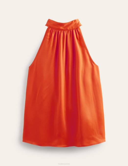 Boden vêtements tomate cerise femmes haut découpé en satin LB2X1483