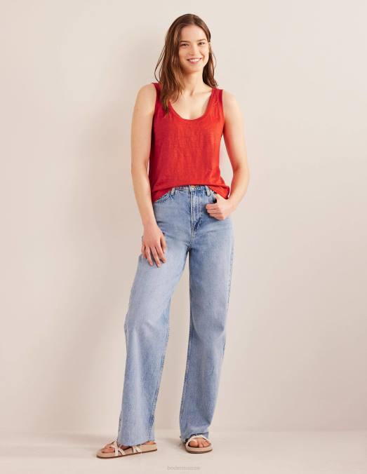 Boden vêtements tomate femmes débardeur en lin à encolure dégagée LB2X2189