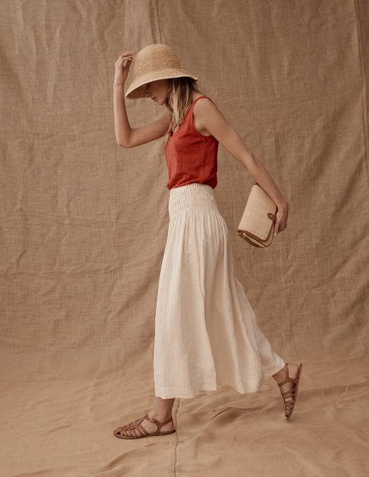 Boden vêtements tomate femmes débardeur en lin à encolure dégagée LB2X2189