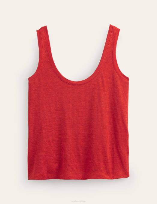 Boden vêtements tomate femmes débardeur en lin à encolure dégagée LB2X2189