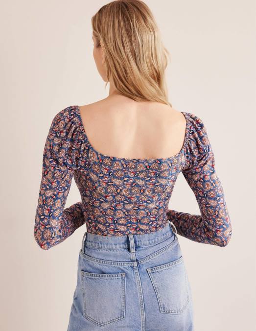 Boden vêtements véritable terrasse marine et cachemire femmes haut en jersey chérie LB2X1929