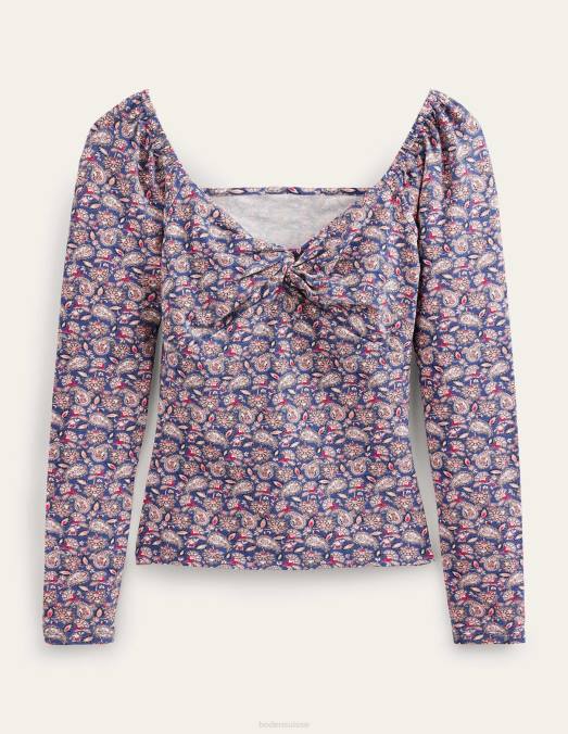 Boden vêtements véritable terrasse marine et cachemire femmes haut en jersey chérie LB2X1929