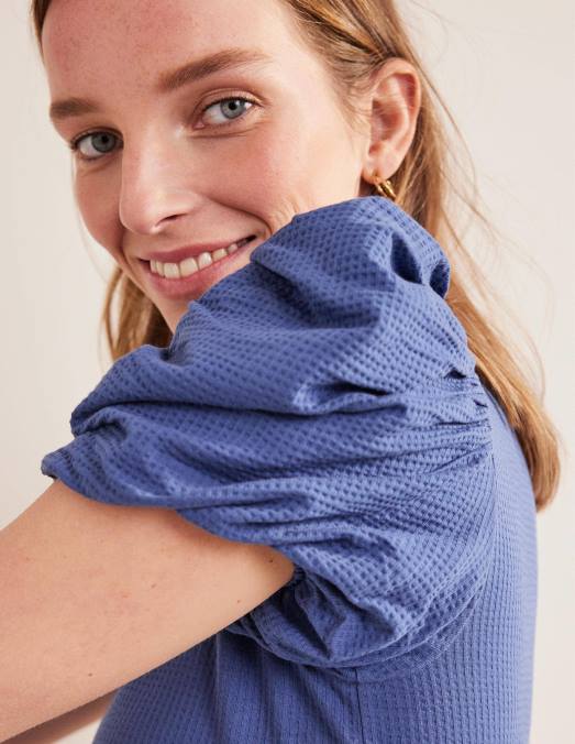 Boden vêtements vraie marine femmes haut en jersey à manches bouffantes LB2X1520