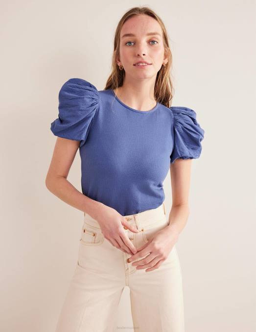 Boden vêtements vraie marine femmes haut en jersey à manches bouffantes LB2X1520