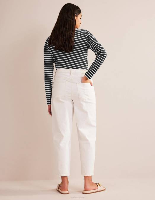 Boden vêtements blanc femmes jean fuselé taille haute des années 90 LB2X659