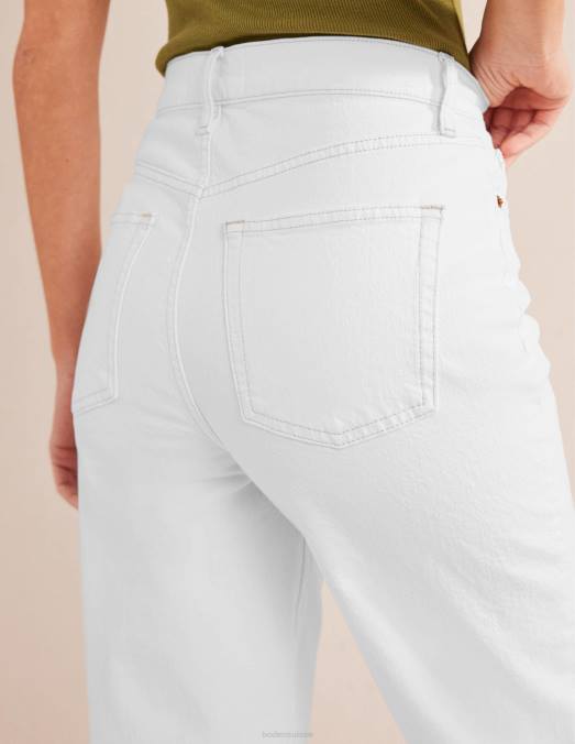 Boden vêtements blanc femmes jean fuselé taille haute des années 90 LB2X659