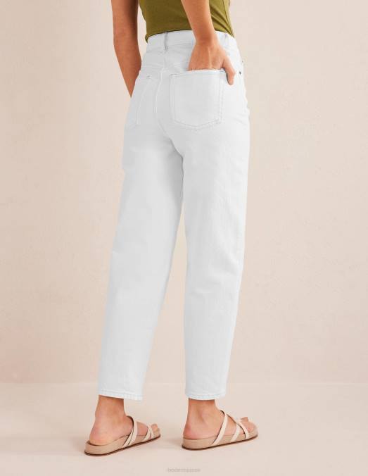 Boden vêtements blanc femmes jean fuselé taille haute des années 90 LB2X659