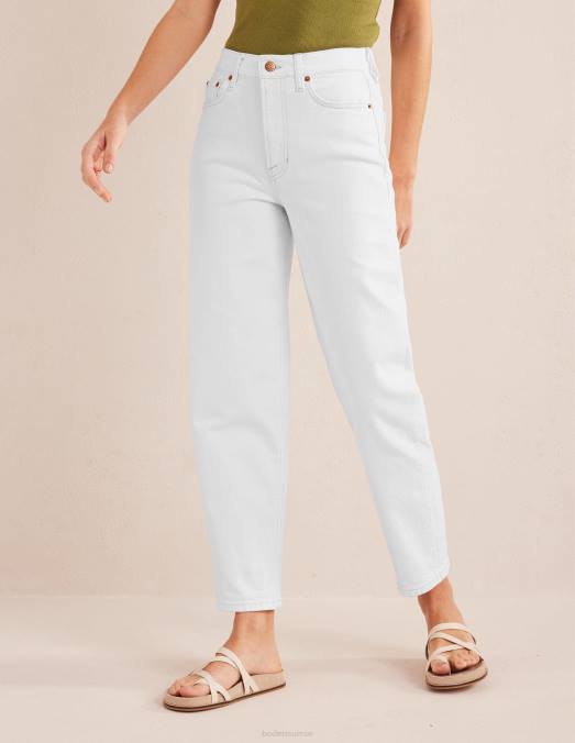 Boden vêtements blanc femmes jean fuselé taille haute des années 90 LB2X659
