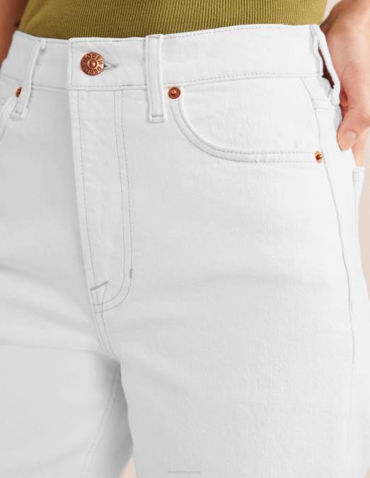 Boden vêtements blanc femmes jean fuselé taille haute des années 90 LB2X659