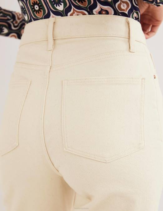 Boden vêtements écru femmes jean évasé court rigide LB2X1948