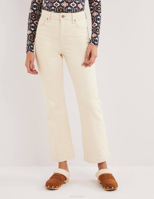 Boden vêtements écru femmes jean évasé court rigide LB2X1948