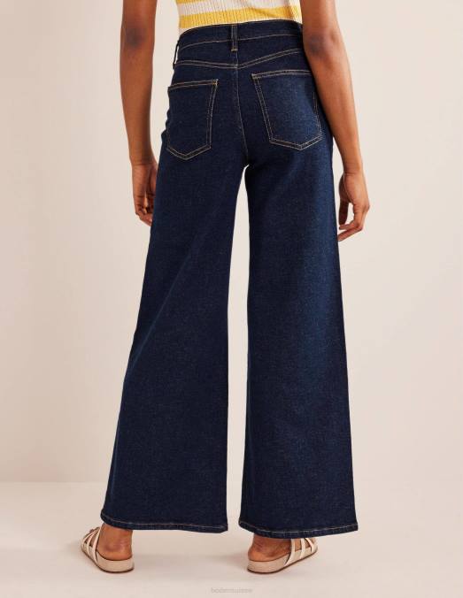 Boden vêtements indigo femmes jean large taille haute LB2X658