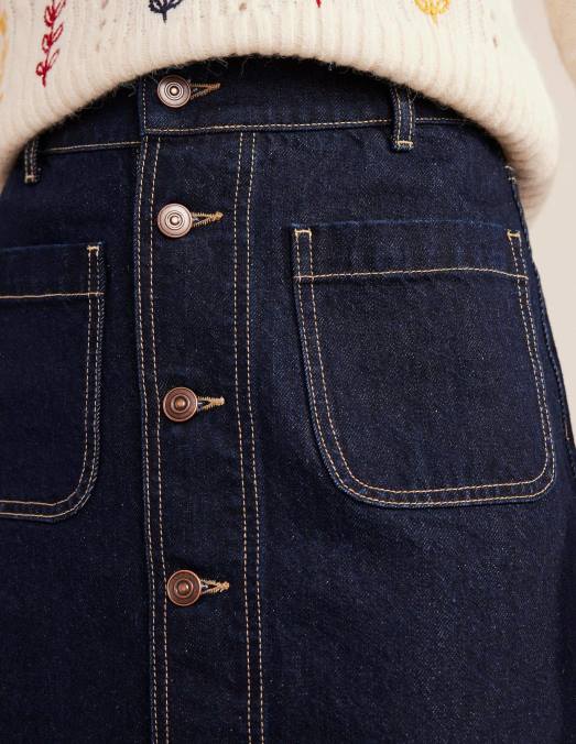 Boden vêtements indigo femmes jean mini boutonné LB2X1734