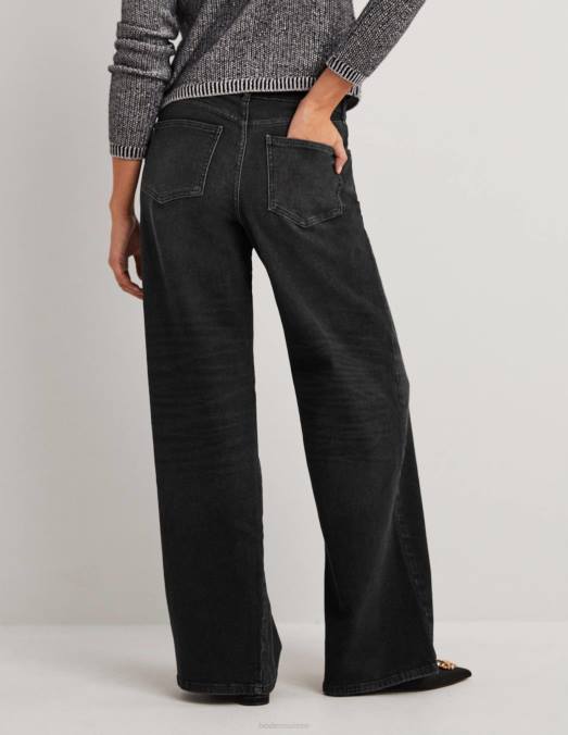 Boden vêtements noir femmes jean large taille basse LB2X1837