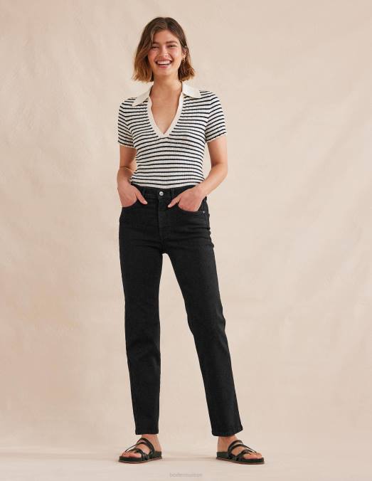 Boden vêtements noir femmes jean slim taille mi-haute LB2X656