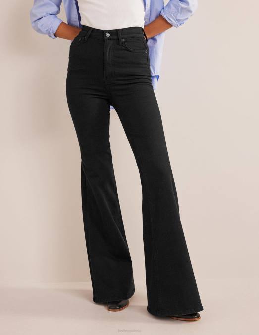 Boden vêtements noir femmes jean super évasé taille haute LB2X1419