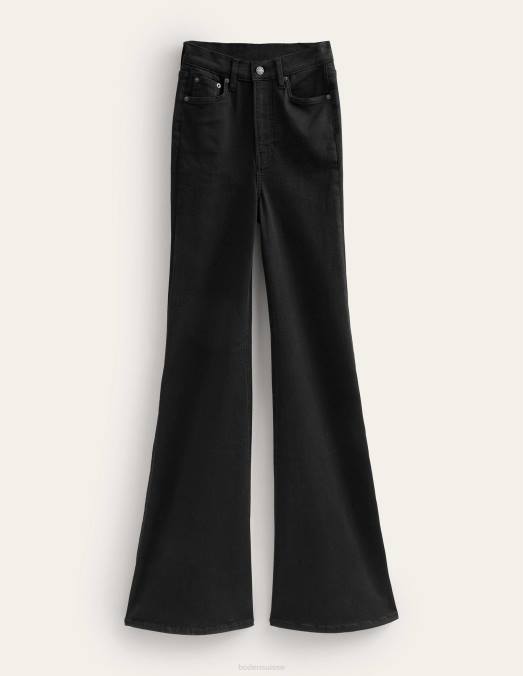 Boden vêtements noir femmes jean super évasé taille haute LB2X1419