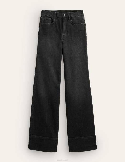 Boden vêtements noir lavé femmes jean droit pleine longueur LB2X1935