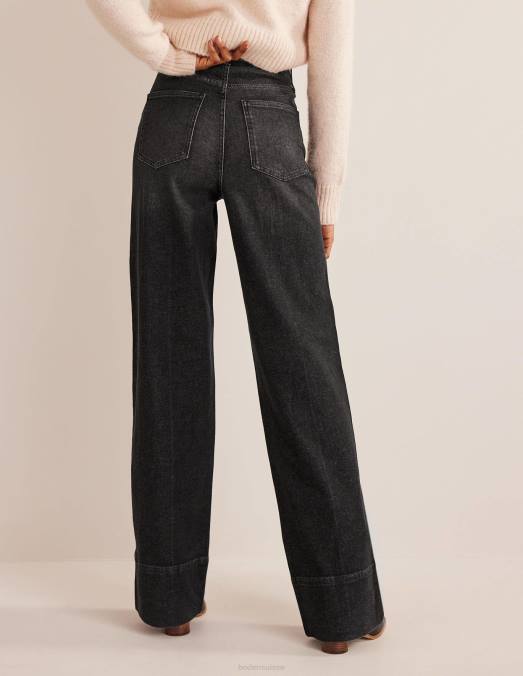 Boden vêtements noir lavé femmes jean droit pleine longueur LB2X1935