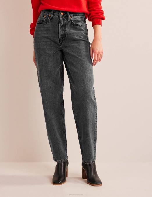Boden vêtements noir lavé femmes jean fuselé taille haute des années 90 LB2X665