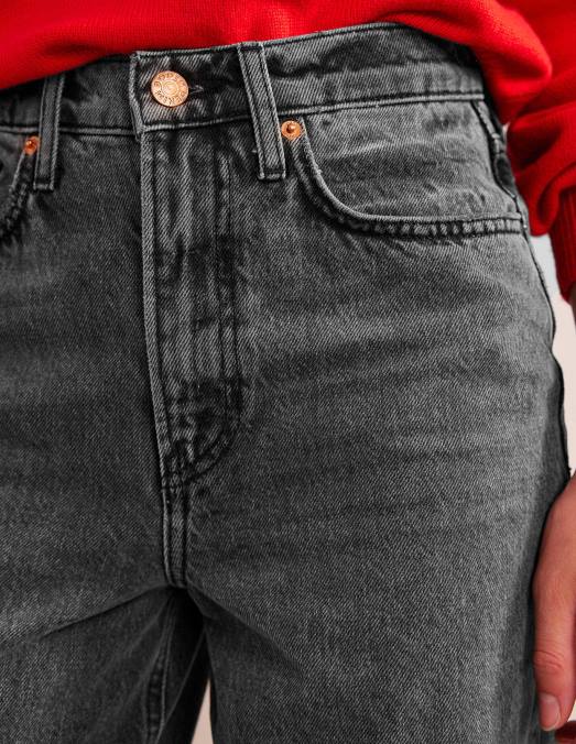 Boden vêtements noir lavé femmes jean fuselé taille haute des années 90 LB2X665