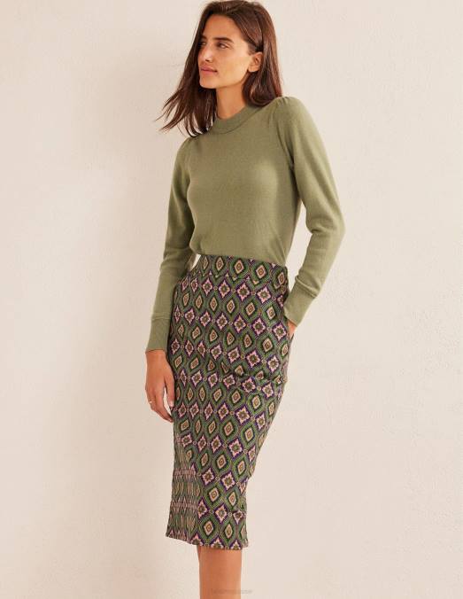 Boden vêtements Park Ranger et diamant exotique femmes jupe crayon texturée en coton LB2X2513