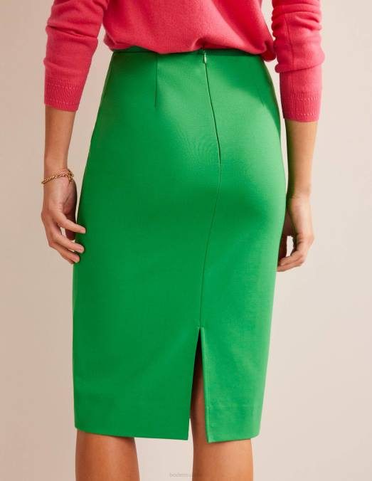 Boden vêtements abeille verte femmes jupe midi en jersey stretch LB2X639